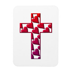 Rotes Kreuz gefüllt mit Herzen Magnet