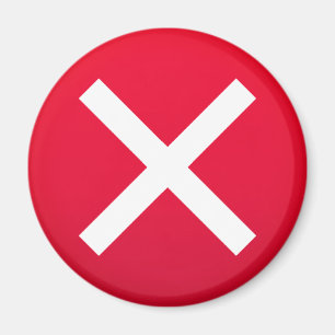 Rotes Kreuz kein falsches Symbol X Magnet