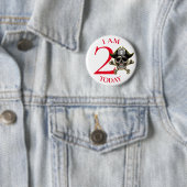 Rotes Kreuz-Knochen der Piraten 2. Geburtstag Button (Beispiel)