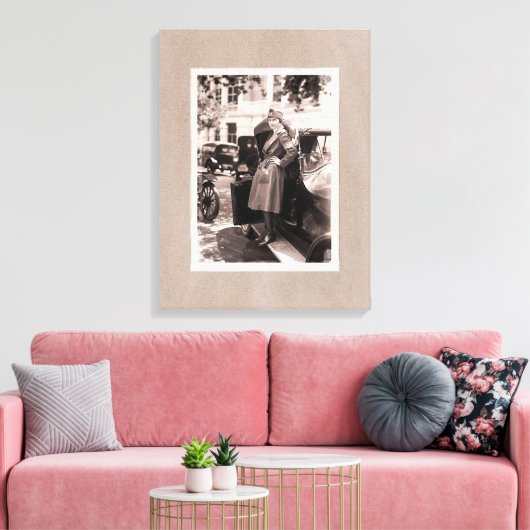 Rotes Kreuz mit Vintage Car Leinwanddruck (Insitu (Wohnzimmer))