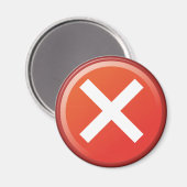 Rotes Kreuz Nr. X Unrichtiges Symbol Magnet (Vorderseite/Rückseite)