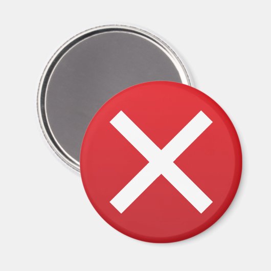 Rotes Kreuz Nr. X Unrichtiges Symbol Magnet (Vorderseite/Rückseite)