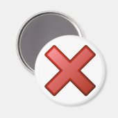 Rotes Kreuz Nr. X Unrichtiges Symbol Magnet (Vorderseite/Rückseite)
