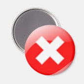 Rotes Kreuz Nr. X Unrichtiges Symbol Magnet (Vorderseite/Rückseite)