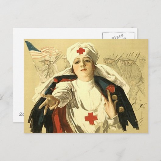 Rotes Kreuz Postkarte (Vorne/Hinten)