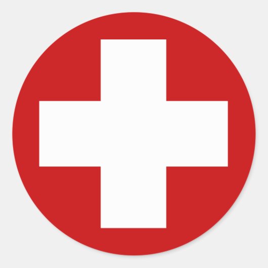 Rotes Kreuz-Rettungsring Runder Aufkleber (Vorderseite)