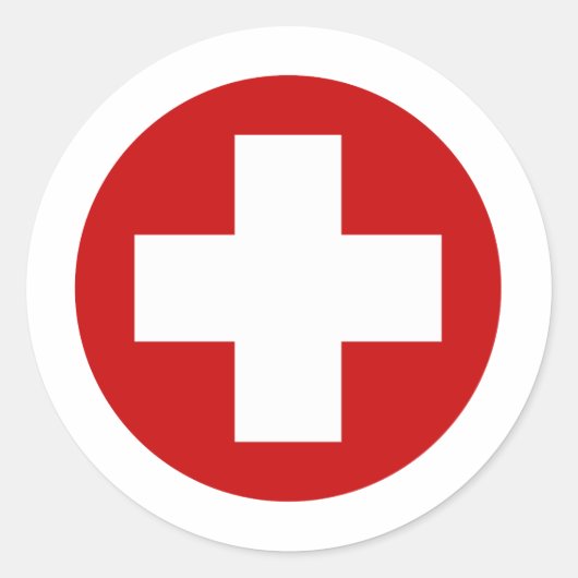 Rotes Kreuz-Rettungsring Runder Aufkleber (Vorderseite)