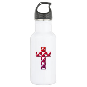 Rotes Kreuz voller Herzen Edelstahlflasche