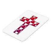 Rotes Kreuz voller Herzen Magnet (Linke Seite)