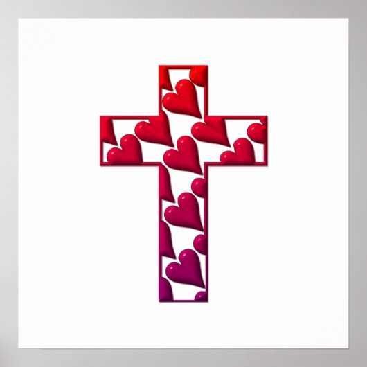 Rotes Kreuz voller Herzen Poster (Vorne)