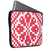 Rotes Kreuzstich Muster Laptopschutzhülle (Vorne Rechts)