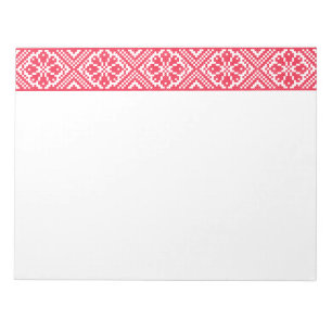 Rotes Kreuzstich Muster Notizblock