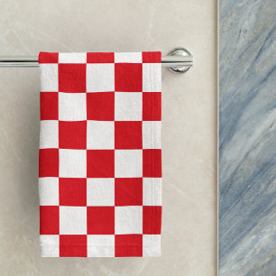 Rotes kroatisches Schachbrettmuster Handtuch
