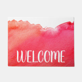 Rotes künstlerisches Wasserfarbenthema Begrüßungsm Fußmatte