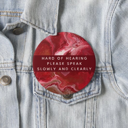 Rotes Kupfer Weiß Abstrakt hörbar 1,5 cm Button (Beispiel)