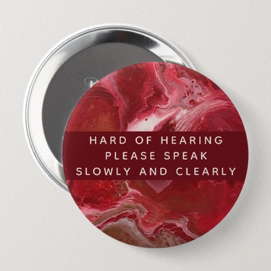 Rotes Kupfer Weiß Abstrakt hörbar 1,5 cm Button (Vorne & Hinten)