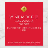 Rotes Label Elegante Custom Wine Labels Weinetikett (Einzelnes Label)