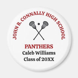 Rotes Lacrosse-Team der High School personalisiert Magnet