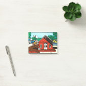 Rotes Lagerhaus auf der Eisenbahn Post-it Klebezettel (Büro)