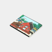Rotes Lagerhaus auf der Eisenbahn Post-it Klebezettel (angewinkelt)
