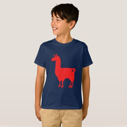 Rotes Lama scherzt T - Shirt (Vorne ganz)