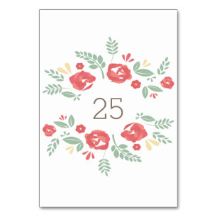 Rotes Land - Blumenkarte Tischnummer