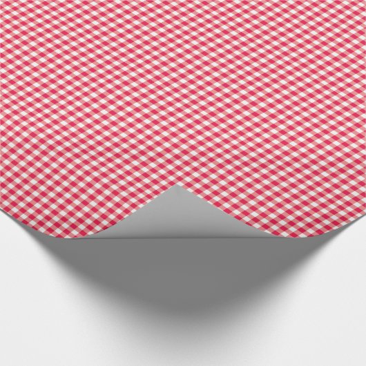 Rotes Land-Gingham-Karo-Muster Geschenkpapier (Ecke)