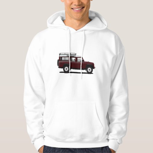 Rotes Land Rover 110 Hoodie (Vorderseite)