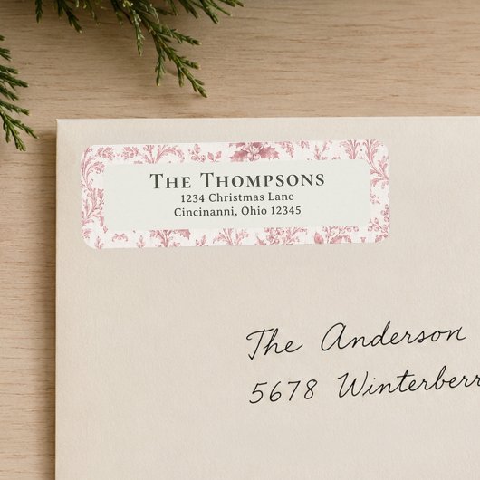 Rotes Laub Weihnachts-Rücksendeadresse Custom
