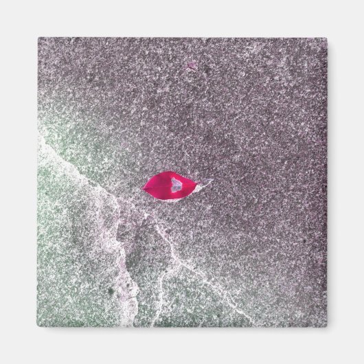 Rotes Leaf mit gesprenkeltem Sand Magnet (Vorne)