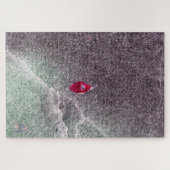 Rotes Leaf mit gesprenkeltem Sand Puzzle (Horizontal)