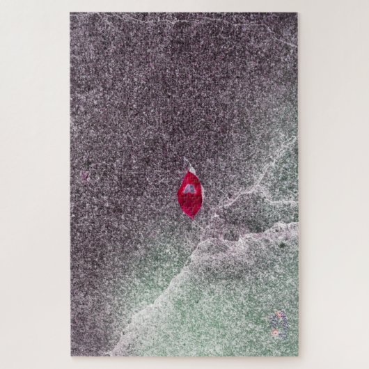 Rotes Leaf mit gesprenkeltem Sand Puzzle (Vertikal)