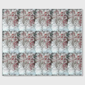 ROTES LEAF-SCHNEE GESCHENKPAPIER (Flach)