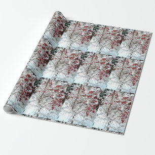 ROTES LEAF-SCHNEE GESCHENKPAPIER