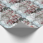 ROTES LEAF-SCHNEE GESCHENKPAPIER (Ecke)