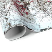 ROTES LEAF-SCHNEE GESCHENKPAPIER (Rolleneckpunkt)