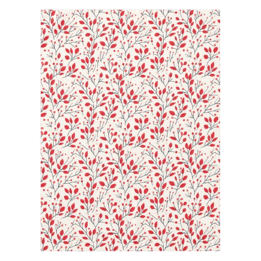 Rotes Leaf und Berry Pattern Tischdecke (Vorderseite)