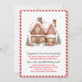 Rotes Lebkuchenhaus Dekoratives Party Einladung (Vorderseite)