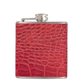 Rotes Leder des Imitats Alligator Flachmann (Vorderseite)