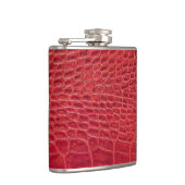 Rotes Leder des Imitats Alligator Flachmann (Rechts)