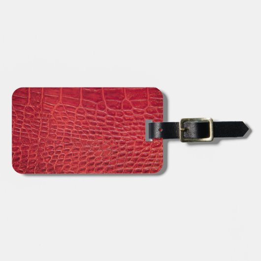 Rotes Leder des Imitats Alligator Gepäckanhänger (Vorderseite horizontal)