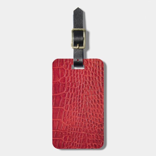 Rotes Leder des Imitats Alligator Gepäckanhänger (Vorderseite vertikal)