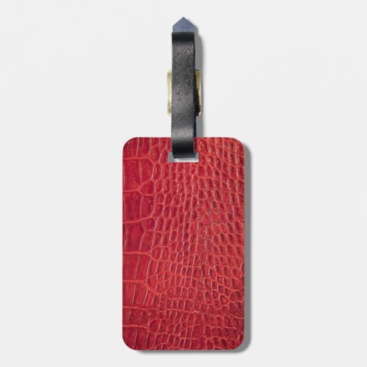 Rotes Leder des Imitats Alligator Gepäckanhänger (Rückseite vertikal)