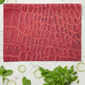Rotes Leder des Imitats Alligator Geschirrtuch (Gefaltet)