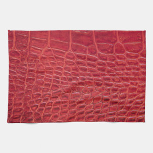 Rotes Leder des Imitats Alligator Geschirrtuch