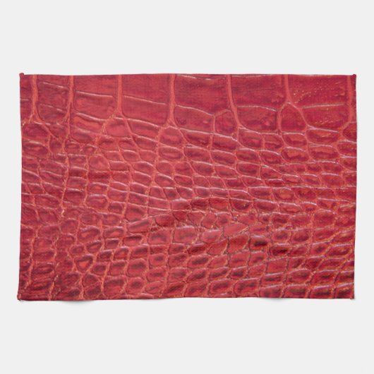 Rotes Leder des Imitats Alligator Geschirrtuch (Horizontal)