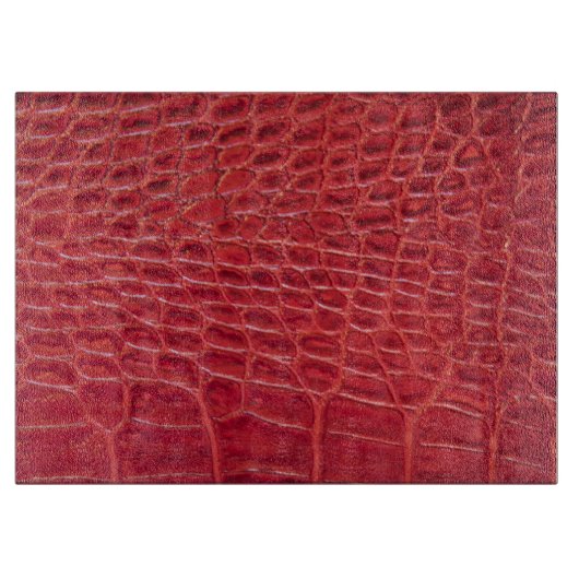 Rotes Leder des Imitats Alligator Schneidebrett (Vorderseite)