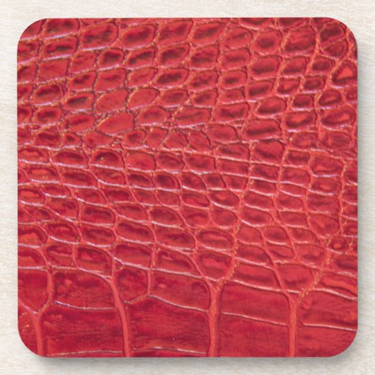 Rotes Leder des Imitats Alligator Untersetzer (Vorderseite)