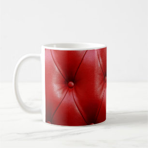 Rotes Leder: Eleganz der Stilelemente. Kaffeetasse