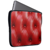 Rotes Leder: Eleganz der Stilelemente. Laptopschutzhülle (Vorne Rechts)